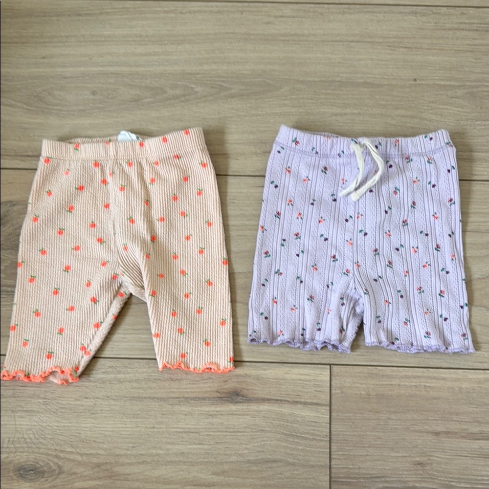 Zara Peach and Orange and Purple Baby Shorts